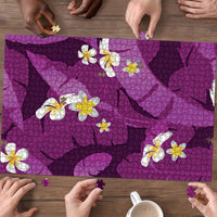 Purple Banana Leaf Hawaii Puzzle Lau Maia Plumeria Tropical Summer Vibes LT14 - Polynesian Pride