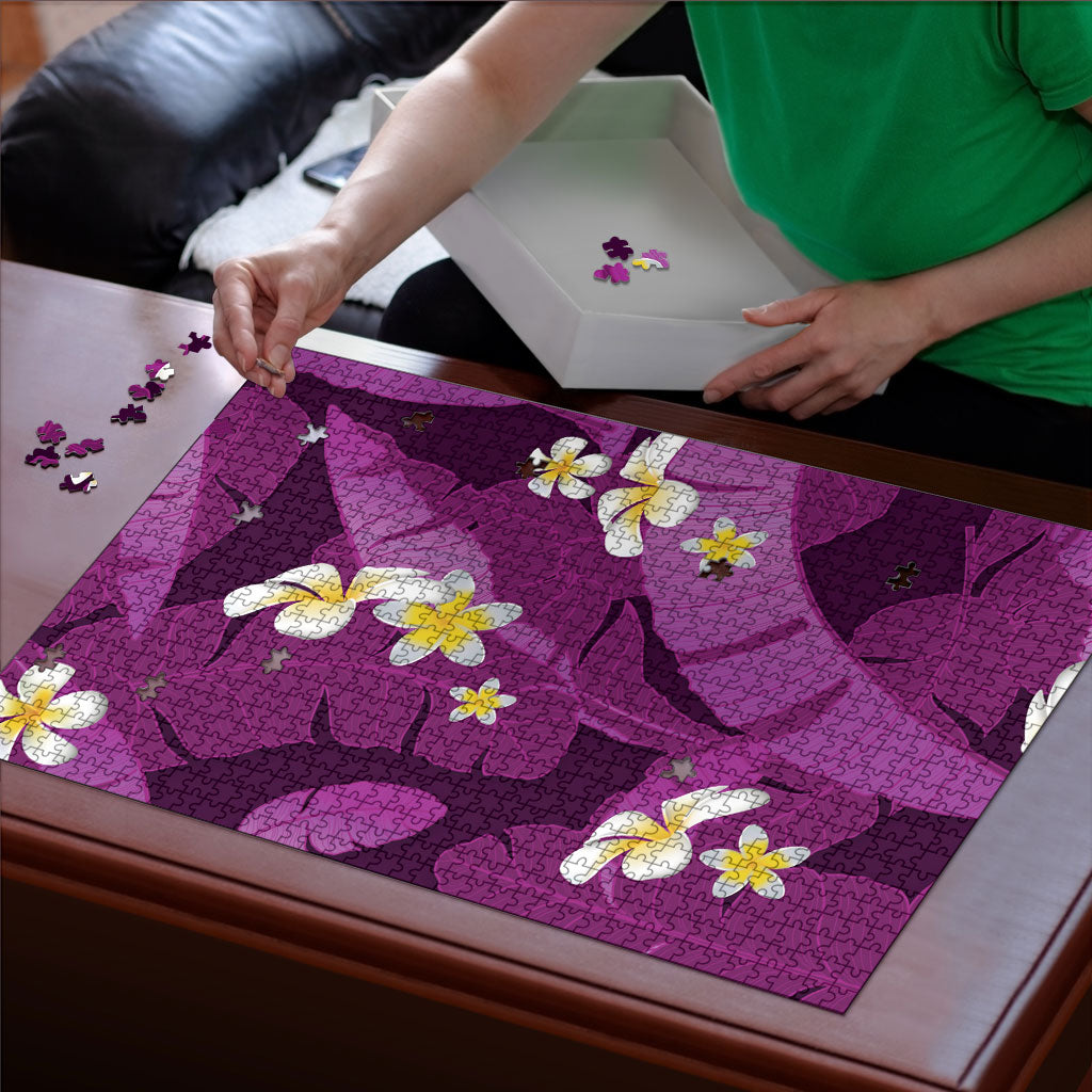 Purple Banana Leaf Hawaii Puzzle Lau Maia Plumeria Tropical Summer Vibes LT14 - Polynesian Pride