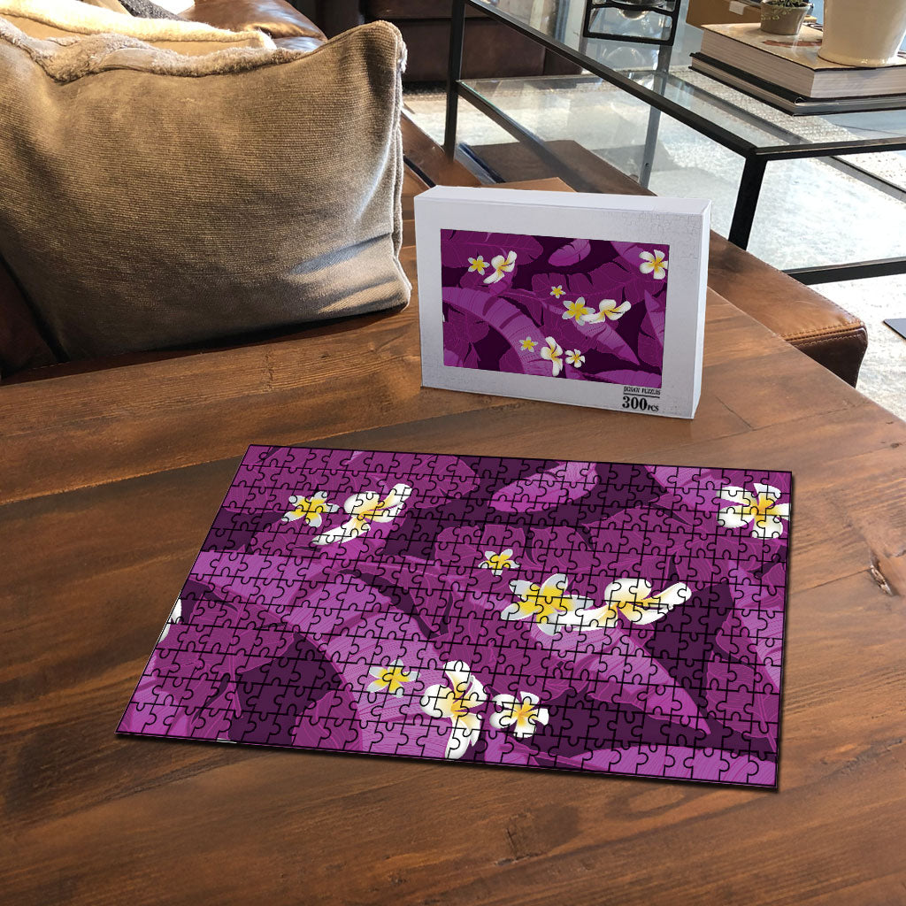 Purple Banana Leaf Hawaii Puzzle Lau Maia Plumeria Tropical Summer Vibes LT14 - Polynesian Pride