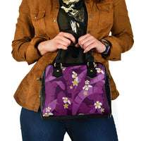 Purple Banana Leaf Hawaii Shoulder Handbag Lau Maia Plumeria Tropical Summer Vibes LT14 - Polynesian Pride