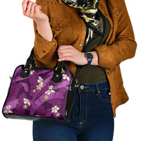 Purple Banana Leaf Hawaii Shoulder Handbag Lau Maia Plumeria Tropical Summer Vibes LT14 - Polynesian Pride