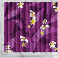 Purple Banana Leaf Hawaii Shower Curtain Lau Maia Plumeria Tropical Summer Vibes LT14 - Polynesian Pride