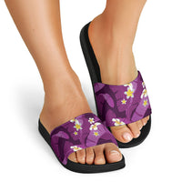 Purple Banana Leaf Hawaii Slide Sandals Lau Maia Plumeria Tropical Summer Vibes LT14 - Polynesian Pride