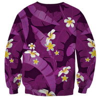 Purple Banana Leaf Hawaii Sweatshirt Lau Maia Plumeria Tropical Summer Vibes LT14 - Polynesian Pride