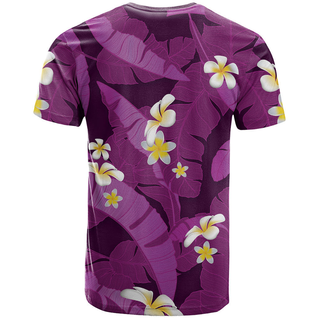 Purple Banana Leaf Hawaii T Shirt Lau Maia Plumeria Tropical Summer Vibes LT14 - Polynesian Pride