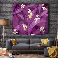Purple Banana Leaf Hawaii Tapestry Lau Maia Plumeria Tropical Summer Vibes LT14 Purple - Polynesian Pride