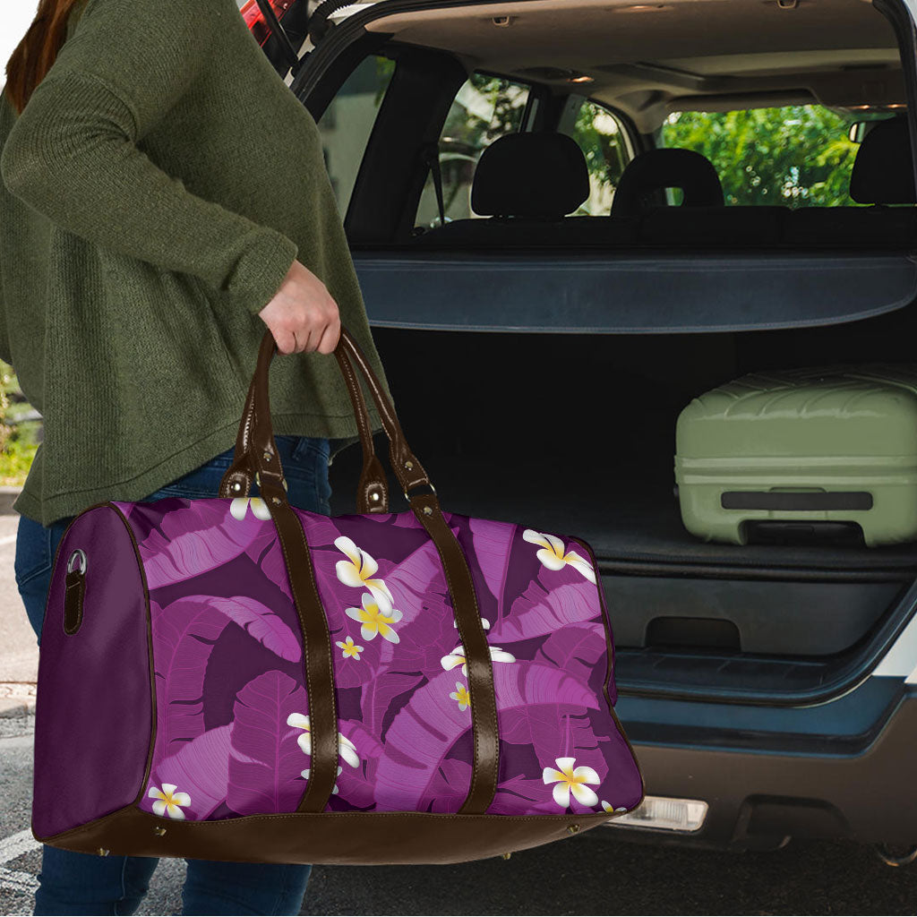 Purple Banana Leaf Hawaii Travel Bag Lau Maia Plumeria Tropical Summer Vibes LT14 - Polynesian Pride