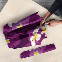 Purple Banana Leaf Hawaii Umbrella Lau Maia Plumeria Tropical Summer Vibes LT14 - Polynesian Pride