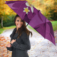 Purple Banana Leaf Hawaii Umbrella Lau Maia Plumeria Tropical Summer Vibes LT14 - Polynesian Pride