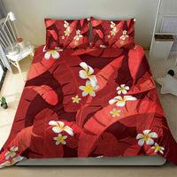 Red Banana Leaf Hawaii Bedding Set Lau Maia Plumeria Tropical Summer Vibes LT14 - Polynesian Pride
