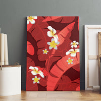 Red Banana Leaf Hawaii Canvas Wall Art Lau Maia Plumeria Tropical Summer Vibes LT14 - Polynesian Pride