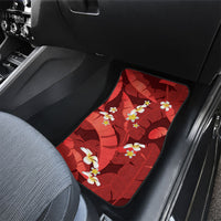 Red Banana Leaf Hawaii Car Mats Lau Maia Plumeria Tropical Summer Vibes LT14 - Polynesian Pride