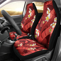 Red Banana Leaf Hawaii Car Seat Cover Lau Maia Plumeria Tropical Summer Vibes LT14 - Polynesian Pride