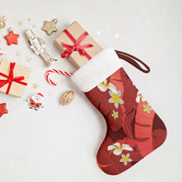 Red Banana Leaf Hawaii Christmas Stocking Lau Maia Plumeria Tropical Summer Vibes