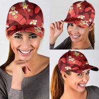 Red Banana Leaf Hawaii Classic Cap Lau Maia Plumeria Tropical Summer Vibes LT14 - Polynesian Pride