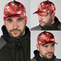 Red Banana Leaf Hawaii Classic Cap Lau Maia Plumeria Tropical Summer Vibes LT14 - Polynesian Pride