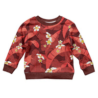 Red Banana Leaf Hawaii Kid Ugly Christmas Sweater Lau Maia Plumeria Tropical Summer Vibes
