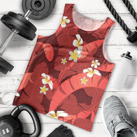 Red Banana Leaf Hawaii Men Tank Top Lau Maia Plumeria Tropical Summer Vibes LT14 - Polynesian Pride