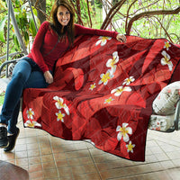 Red Banana Leaf Hawaii Quilt Lau Maia Plumeria Tropical Summer Vibes LT14 - Polynesian Pride