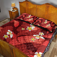 Red Banana Leaf Hawaii Quilt Bed Set Lau Maia Plumeria Tropical Summer Vibes LT14 - Polynesian Pride