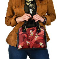 Red Banana Leaf Hawaii Shoulder Handbag Lau Maia Plumeria Tropical Summer Vibes LT14 - Polynesian Pride