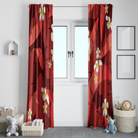 Red Banana Leaf Hawaii Window Curtain Lau Maia Plumeria Tropical Summer Vibes LT14 - Polynesian Pride