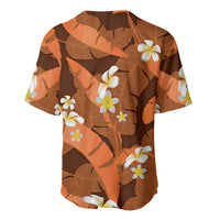 Orange Banana Leaf Hawaii Baseball Jersey Lau Maia Plumeria Tropical Summer Vibes LT14 - Polynesian Pride