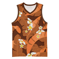 Orange Banana Leaf Hawaii Basketball Jersey Lau Maia Plumeria Tropical Summer Vibes LT14 Unisex Orange - Polynesian Pride