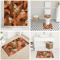 Orange Banana Leaf Hawaii Bathroom Set Lau Maia Plumeria Tropical Summer Vibes LT14 - Polynesian Pride