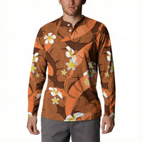Orange Banana Leaf Hawaii Button Sweatshirt Lau Maia Plumeria Tropical Summer Vibes LT14 - Polynesian Pride