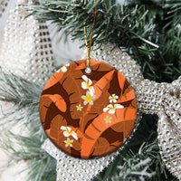 Orange Banana Leaf Hawaii Ceramic Ornament Lau Maia Plumeria Tropical Summer Vibes