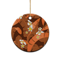 Orange Banana Leaf Hawaii Ceramic Ornament Lau Maia Plumeria Tropical Summer Vibes