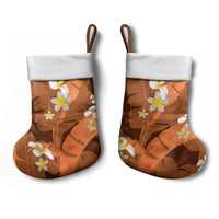 Orange Banana Leaf Hawaii Christmas Stocking Lau Maia Plumeria Tropical Summer Vibes