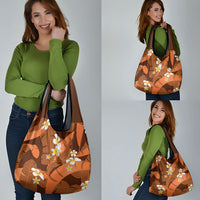 Orange Banana Leaf Hawaii Grocery Bag Lau Maia Plumeria Tropical Summer Vibes LT14 - Polynesian Pride
