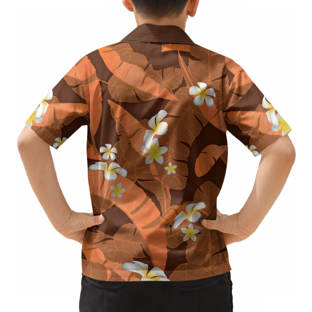 Orange Banana Leaf Hawaii Hawaiian Shirt Lau Maia Plumeria Tropical Summer Vibes LT14 - Polynesian Pride