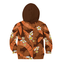 Orange Banana Leaf Hawaii Kid Hoodie Lau Maia Plumeria Tropical Summer Vibes LT14 - Polynesian Pride