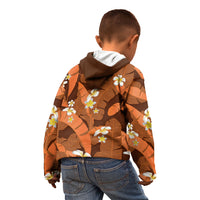 Orange Banana Leaf Hawaii Kid Hoodie Lau Maia Plumeria Tropical Summer Vibes LT14 - Polynesian Pride