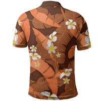 Orange Banana Leaf Hawaii Polo Shirt Lau Maia Plumeria Tropical Summer Vibes LT14 - Polynesian Pride