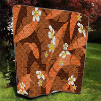 Orange Banana Leaf Hawaii Quilt Lau Maia Plumeria Tropical Summer Vibes LT14 - Polynesian Pride