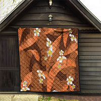 Orange Banana Leaf Hawaii Quilt Lau Maia Plumeria Tropical Summer Vibes LT14 - Polynesian Pride