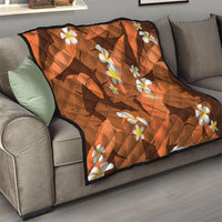 Orange Banana Leaf Hawaii Quilt Lau Maia Plumeria Tropical Summer Vibes LT14 - Polynesian Pride