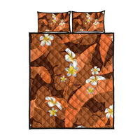 Orange Banana Leaf Hawaii Quilt Bed Set Lau Maia Plumeria Tropical Summer Vibes LT14 - Polynesian Pride