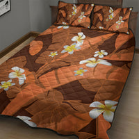 Orange Banana Leaf Hawaii Quilt Bed Set Lau Maia Plumeria Tropical Summer Vibes LT14 - Polynesian Pride