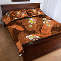 Orange Banana Leaf Hawaii Quilt Bed Set Lau Maia Plumeria Tropical Summer Vibes LT14 - Polynesian Pride