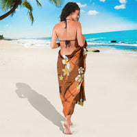 Orange Banana Leaf Hawaii Sarong Lau Maia Plumeria Tropical Summer Vibes LT14 - Polynesian Pride