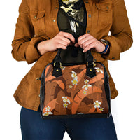Orange Banana Leaf Hawaii Shoulder Handbag Lau Maia Plumeria Tropical Summer Vibes LT14 - Polynesian Pride