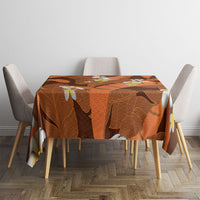 Orange Banana Leaf Hawaii Tablecloth Lau Maia Plumeria Tropical Summer Vibes LT14 - Polynesian Pride
