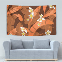 Orange Banana Leaf Hawaii Tapestry Lau Maia Plumeria Tropical Summer Vibes LT14 - Polynesian Pride