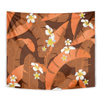 Orange Banana Leaf Hawaii Tapestry Lau Maia Plumeria Tropical Summer Vibes LT14 - Polynesian Pride