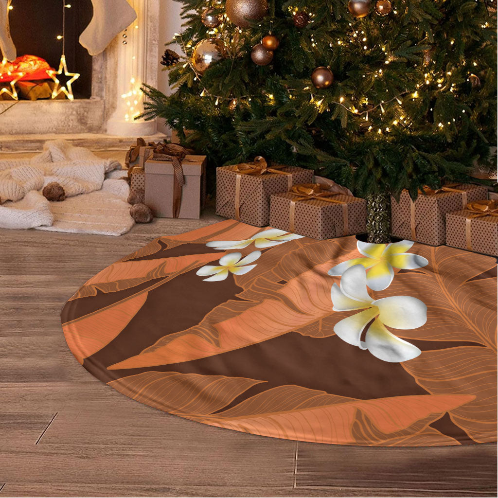 Orange Banana Leaf Hawaii Tree Skirt Lau Maia Plumeria Tropical Summer Vibes